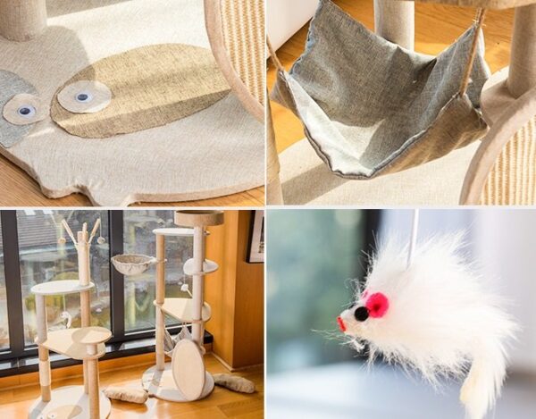 Multi- Level Cat Tree Towel with Platform & Hammock - JHMPJMR08 - Image 7