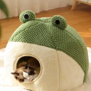 Frog Shape Semi-Enclosed Cat Bed Cave- JHMW008