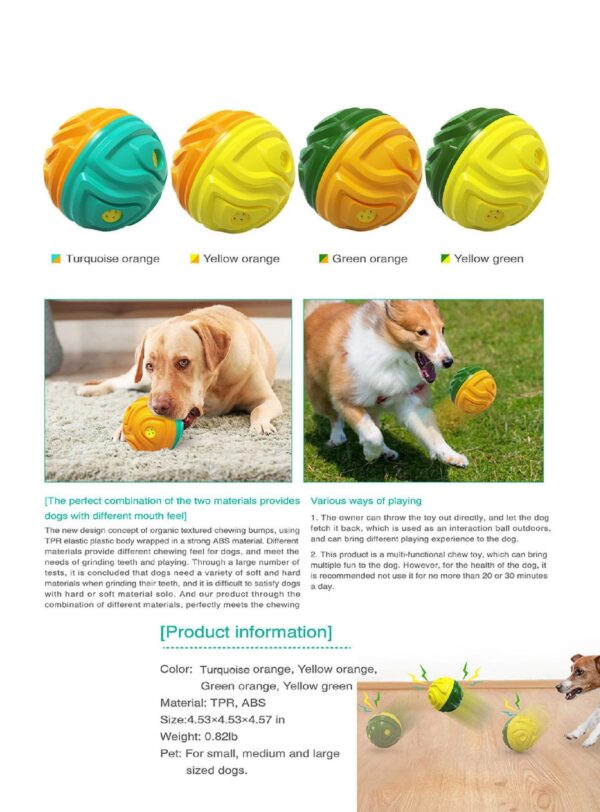 Ball Chew Squeeky Dog Toy - JHGWJ009 - Image 2