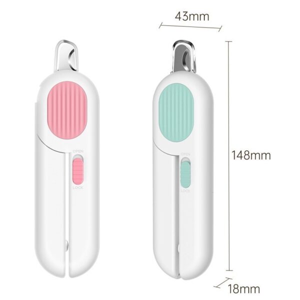 Cat Dog Pet Nail Clippers Trimmer with LED Light Hidden Nail File - JHMR017 - Image 3