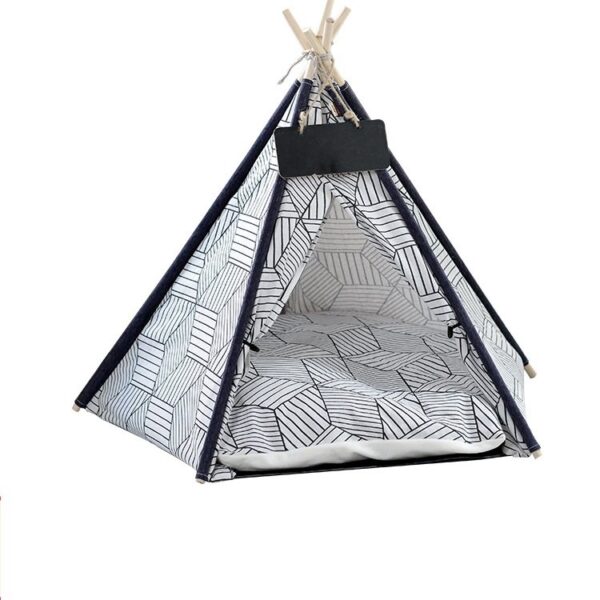 Portable Cat Tent Camp TeePee with Cushion - JHZP001 - Image 5