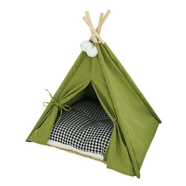 Portable Cat Tent Camp TeePee with Cushion - JHZP002 - Image 2