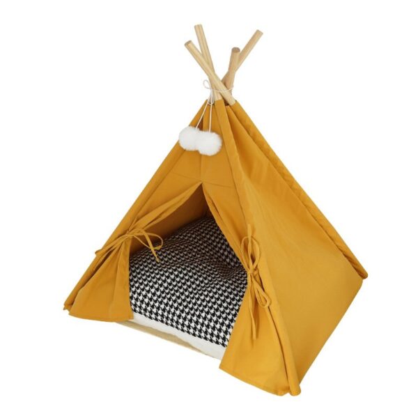 Portable Cat Tent Camp TeePee with Cushion - JHZP002 - Image 3