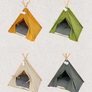 Portable Cat Tent Camp TeePee with Cushion - JHZP002