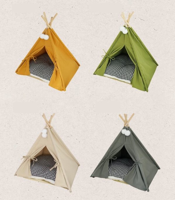 Portable Cat Tent Camp TeePee with Cushion - JHZP002