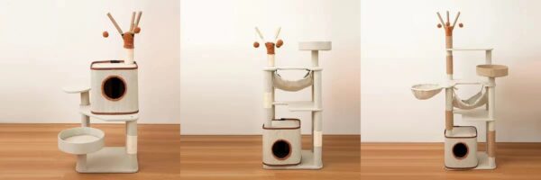 Multi- Level Cat Condo Cat Tree Towel with Platform & Hammock - JHMPJMF31 - Image 2
