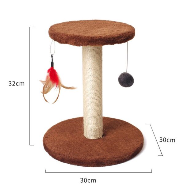 Cat Scratching Post with Top Perch and Feather Toy - JHMPJMH03 - Image 4