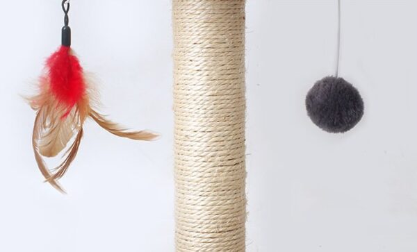 Cat Scratching Post with Top Perch and Feather Toy - JHMPJMH03 - Image 6