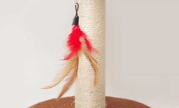 Cat Scratching Post with Top Perch and Feather Toy - JHMPJMH03 - Image 7