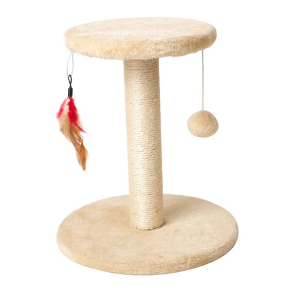 Cat Scratching Post with Top Perch and Feather Toy - JHMPJMH03 - Image 2
