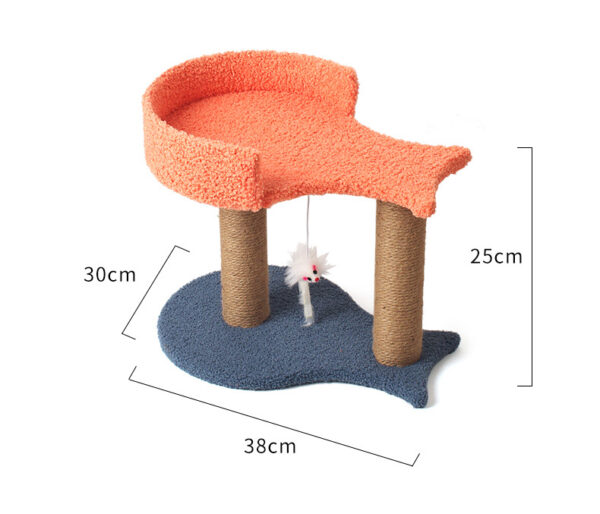 Cat Scratching Post with Top Perch and Feather Toy - JHMPJMH05 - Image 3