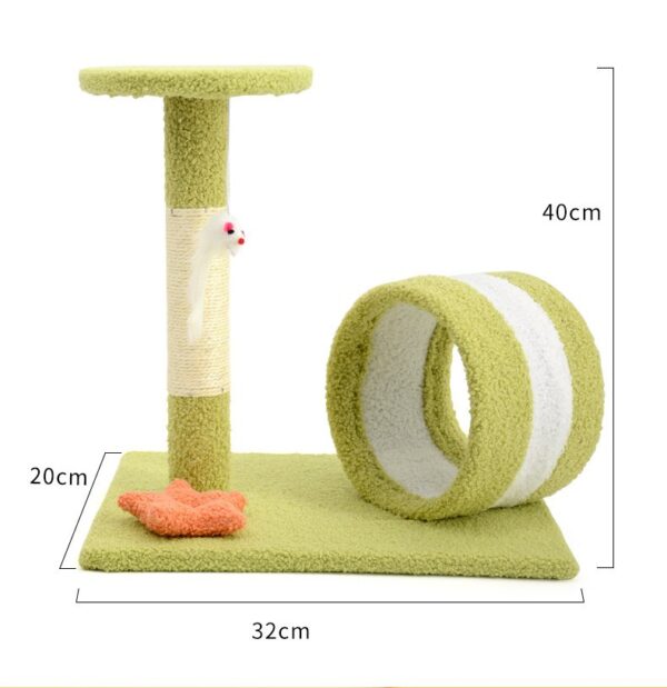 Play Tunnel Cat Scratching Post with Top Perch and Feather Toy - JHMPJMH06 - Image 8