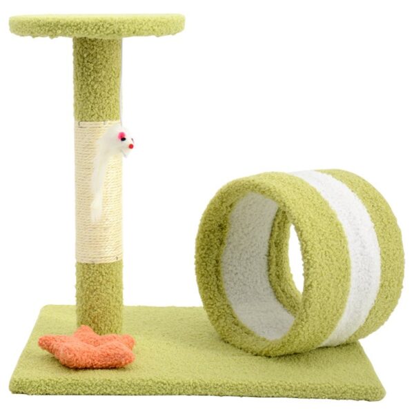 Play Tunnel Cat Scratching Post with Top Perch and Feather Toy - JHMPJMH06