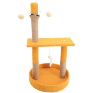 Cat Scratching Post with Top Perch and Feather Toy - JHMPJMH09