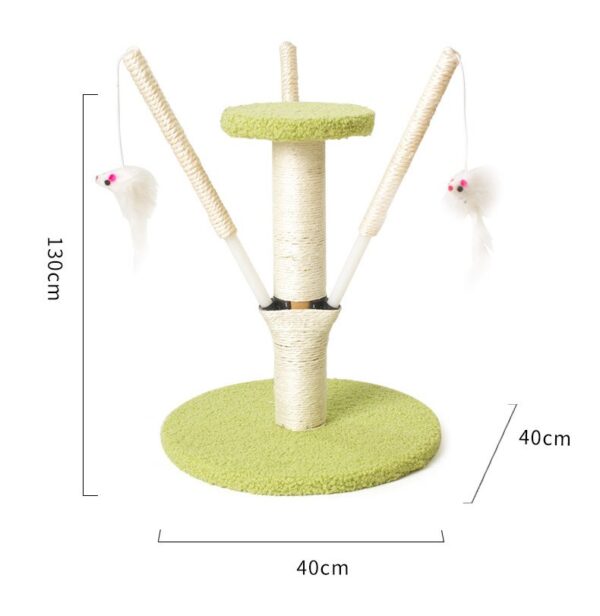 Cat Scratching Post with Top Perch and Feather Toy - JHMPJMH11 - Image 7