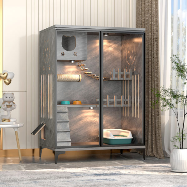 Wooden Luxury Cat Villa House Furniture- JHMW040 - Image 3
