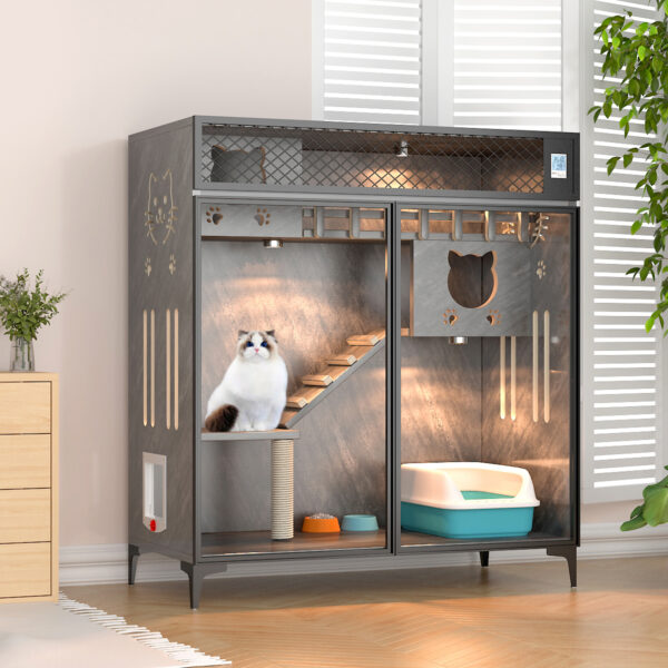 Wooden Luxury Cat Villa House Furniture- JHMW041 - Image 4