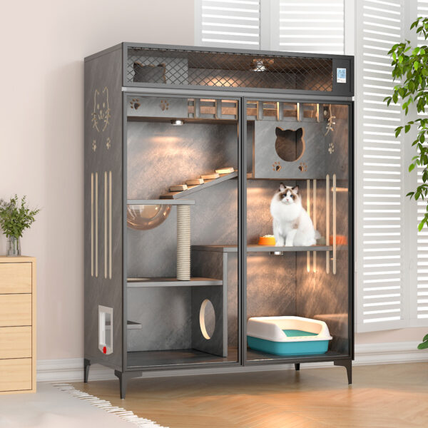 Wooden Luxury Cat Villa House Furniture- JHMW041 - Image 5
