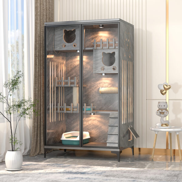 Wooden Luxury Cat Villa House Furniture- JHMW040 - Image 4