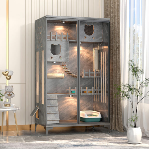 Wooden Luxury Cat Villa House Furniture- JHMW040 - Image 5