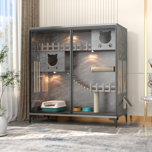 Wooden Luxury Cat Villa House Furniture- JHMW040 - Image 6