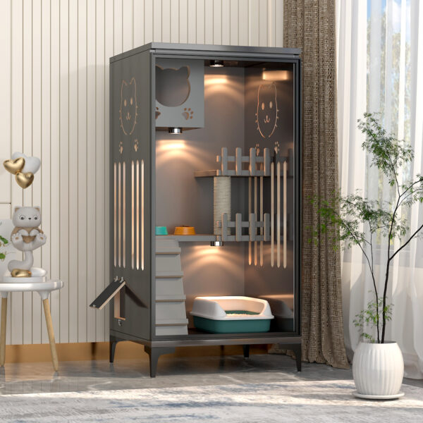 Wooden Luxury Cat Villa House Furniture- JHMW040 - Image 8