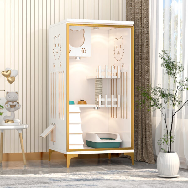 Wooden Luxury Cat Villa House Furniture- JHMW040 - Image 9