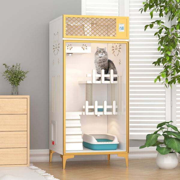 Wooden Luxury Cat Villa House Furniture- JHMW041 - Image 10