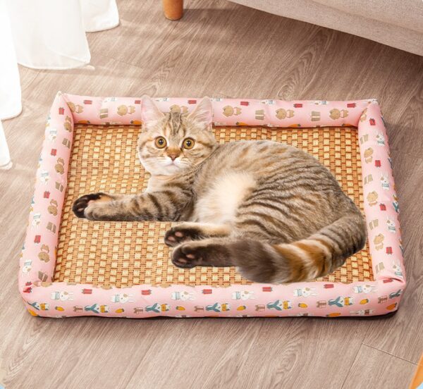 Dog Cat Bed with Rattan Mat- JHGW053 - Image 3