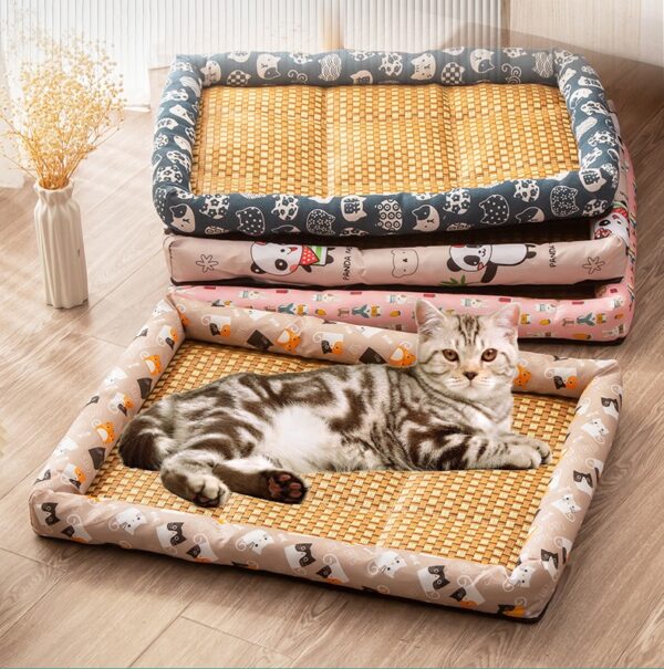 Dog Cat Bed with Rattan Mat- JHGW053