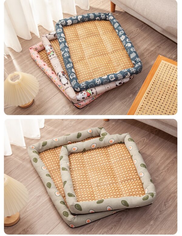 Dog Cat Bed with Rattan Mat- JHGW053 - Image 9